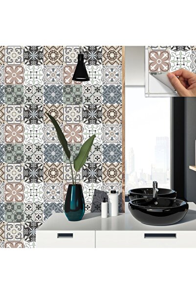 TİNK Kendinden Yapışkanlı Kimono Desenli Pvc Karo 30x30 Cm (33 Adet) 3m2