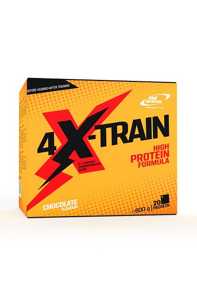 Pro Nutrition Protein isolate and concentrate with amino acids, 4 X-Train Chocolate 20 sachets x 30g