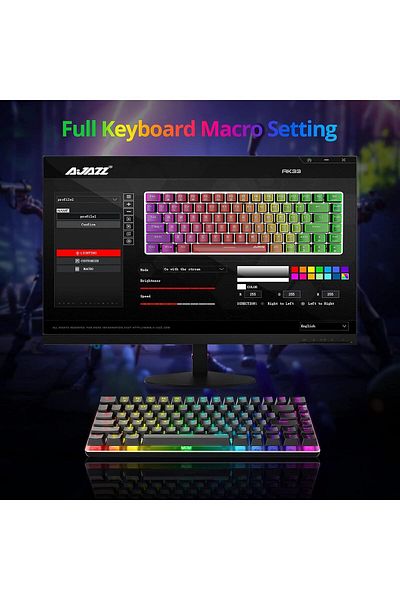 fulina 82-key gaming mechanical keyboard, RGB backlight, fast response, for PC, compatible devices, black