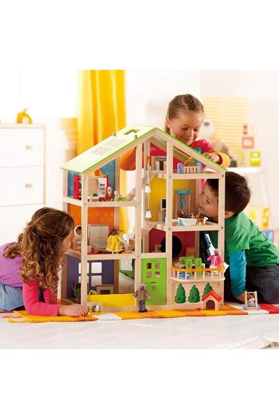 Hape 4 Mevsim Mobilyalı Oyuncak Ev / All Season House (FURNİSHED)