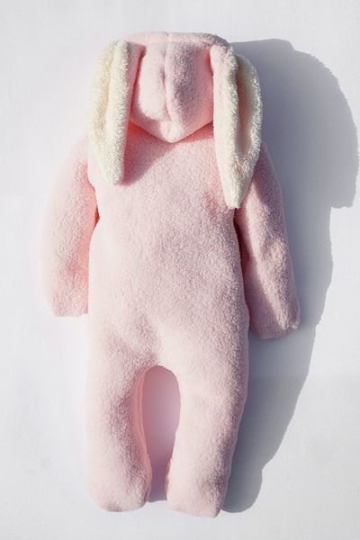 nurbeli Girl Boy Baby and Child Plush Rabbit Jumpsuit with Hooded Booties