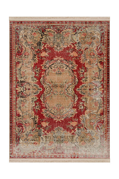 Rugs Modern Halı Memlük Koleksiyonu Kırmızı Bej Tema Etnik Motif Vintage Dese...