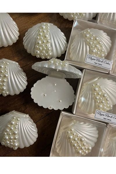 Sude Design 10 Oyster Modelled Candles # Promise # Decor # Gift # Engagement # Birth # Baby