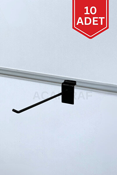 Acar Raf Siyah Kanal Kanca 10 Adet 10 Cm Pano Ve Lambiri Panel Uyumlu Tel Askı