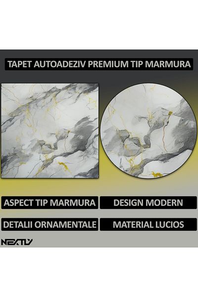 NEXTLY Set 10 X Tapet Autoadeziv Imitatie Marmura , Waterproof, Ajustabil, Adeziv Puternic, Usor