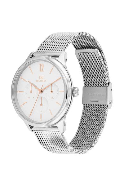 Tommy Hilfiger Women's Analogue Quartz Watch with Thin Steel Case and Mesh Bracelet