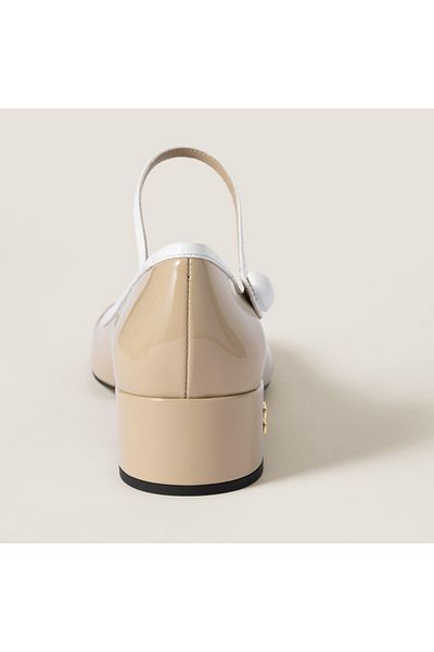 Miu Miu Mary Jane Block Heel Shoes – Luxury Patent Leather Heels for Women | UAE Trending Style