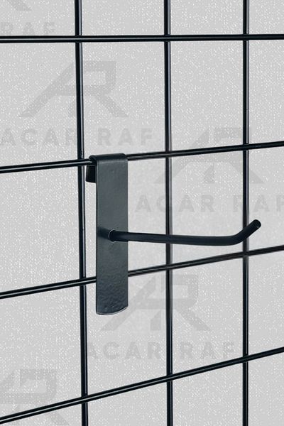Acar Raf Μαύρος συρμάτινος γάντζος σανίδας 25 τεμαχίων 20 εκ. ράφι και συρμάτινη κρεμάστρα συρμάτινη ράβδος