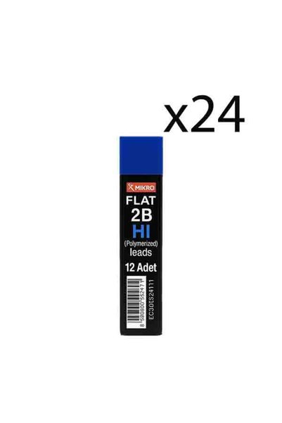 Mikro 2B-Hi Polymer Kalem Ucu Flat Min 24 Adet