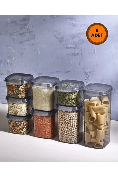 Mer-camp 8 Pieces Food Container Pulses Dry Food Storage Box Jar
