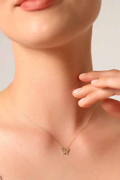 Kolyecik 14 Ayar Altın Kelebek Kolye