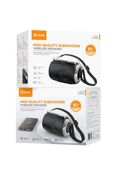 REDz Accessories X-start Ly109 Portable Speaker, Bluetooth, 1000mah Capacity, 3 Hours Battery Life, Black