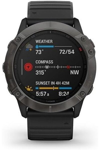 Garmin GARMIN FENIX 6X SAPPHIRE CARBON GRAY DLC W/ BLACK BAND