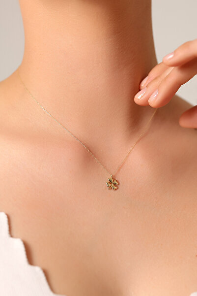 Kolyecik 14 Ayar Altın Yonca Kolye