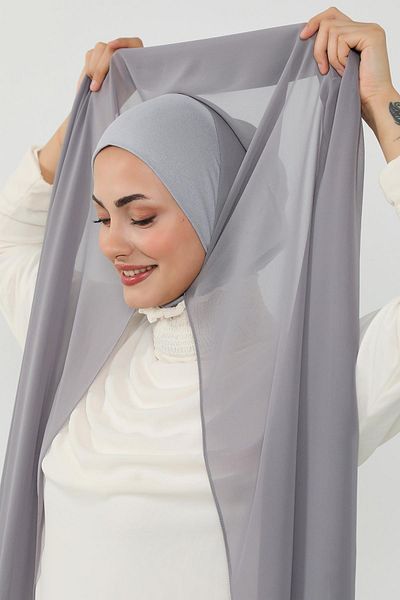 Aisha's Design Practical Chiffon Shawl with Combed Cotton Inner Bonnet, Ps-53