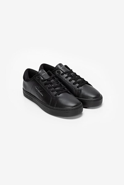 Calvin Klein Men's Black Sneakers - Logo, Lace-Up and Anti-Slip Base Ym0Ym00864-0Gt