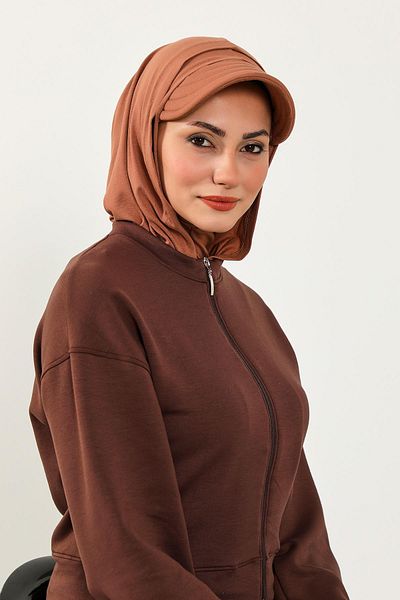 Aisha's Design Combed Cotton Women's Ready Bonnet with Visor and Concealer, B-88P