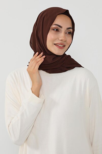 Aisha's Design Πρακτικό σάλι από σιφόν με χτενισμένο βαμβάκι, PS-48, καφέ