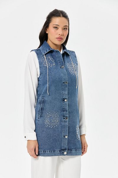 Esswaap Denim Vest Laci with Cigarette Detail