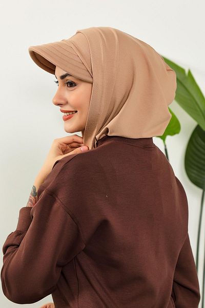 Aisha's Design Combed Cotton Women's Ready Bonnet with Visor and Concealer, B-88P