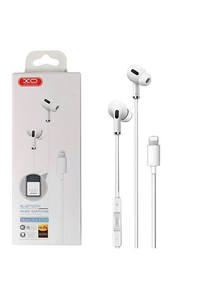 REDz Accessories Lightning Wired Headphones, Xo-ep24, For Iphone, 1.2m Cable, Microphone And Music Control, White