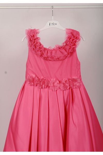 incity Girl's Floral Belted Ruffle Evening Dress