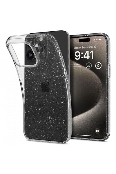 Spigen Case For Iphone 15 Pro Max, Liquid Crystal Glitter - Crystal Quartz