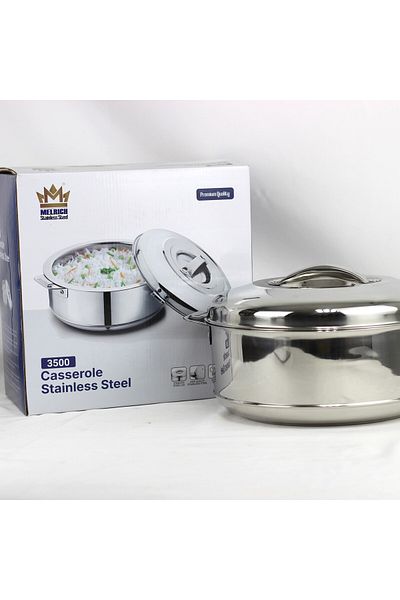 Melrich Stainless Steel Hotpot 3500ml - Silver