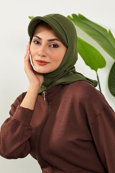 Aisha's Design غطاء رأس نسائي من القطن الممشط مع حاجب وكونسيلر، B-88P