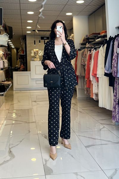 Vosse Ekol Black Patterned, Drawstring Set