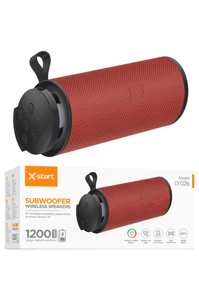 REDz Accessories Bluetooth Speaker, X-Start LY026 Wireless Speaker, 1200mAh Capacity, RGB Light, Red