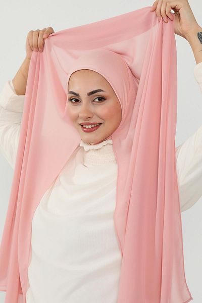 Aisha's Design Practical Chiffon Shawl with Combed Cotton Inner Bonnet, Ps-53