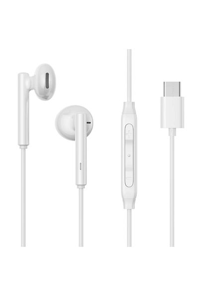 REDz Accessories Căști pentru telefon, mufă tip C, Joyroom JR-EC05, 1,2 m, albe