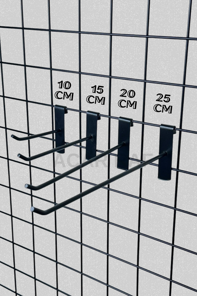 Acar Raf Siyah Tel Pano Kancası 10 Adet 15 Cm Raf ve Tel Askısı Tel Çubuk