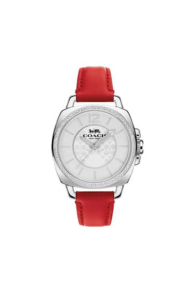 Coach Women’s Analogue Quartz Movement Watch with Stainless Steel Case and Leather Bracelet
