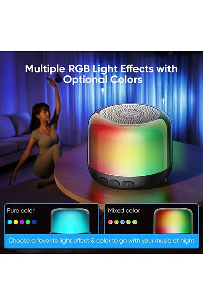 REDz Accessories Portable Speaker, Colorful Lights, Joyroom JR-ML03, BT 5.1, 6h Battery Life, Black