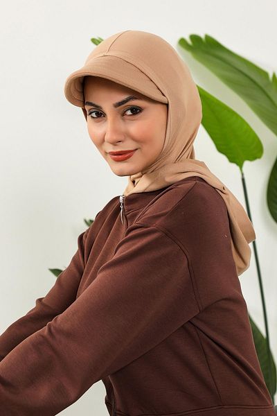 Aisha's Design Combed Cotton Women's Ready Bonnet with Visor and Concealer, B-88P