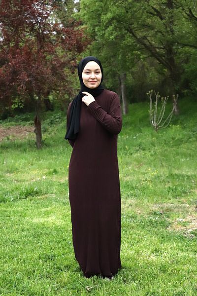 ilmek 25013 Women's Pleated Dress Brown
