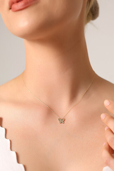 Kolyecik 14 Ayar Altın Kelebek Kolye
