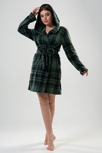 VİENETTA Γυναικείο κοντό φόρεμα με κουκούλα Fleece 201024