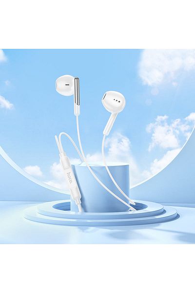 REDz Accessories Wired Headphones, Type-C Plug, Hoco M123 Glory, Compatible with iPhone 15/16 and Android, 1.2m,White