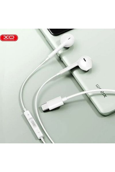 REDz Accessories Headphones with Type-C Plug, XO-EP72, Compatible with iPhone 15/16 and Android, 1.2m, White