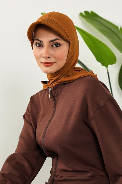 Aisha's Design Combed Cotton Women's Ready Bonnet with Visor and Concealer, B-88P