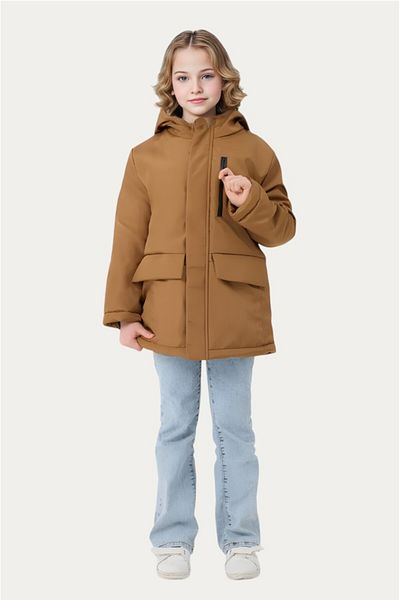 Outriverkids Girl's Plum Fur Fleece Water & Wind Proof Hooded 3 Pocket Winter Coat & Parka