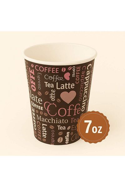 Roll-Up Cardboard Cup Cafe Printed 500 Pieces