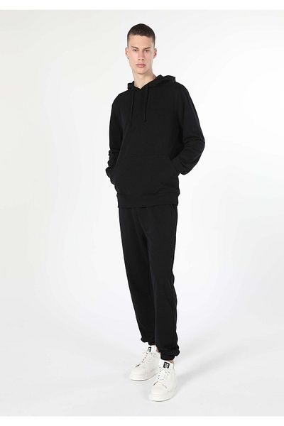 Colin's Hanorac negru pentru bărbați, cu croiala normală
