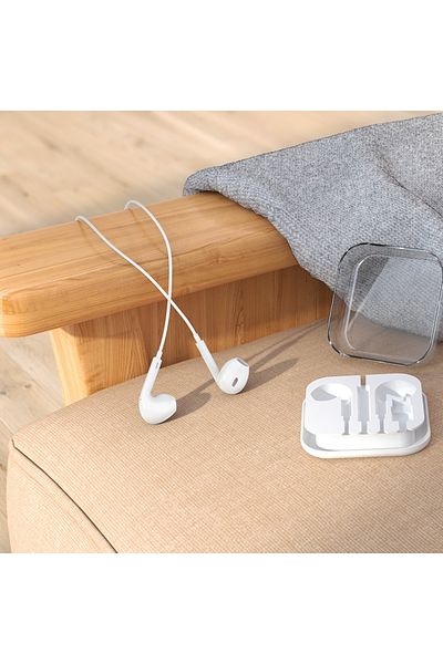 REDz Accessories Headphones with Type-C Plug, Hoco M101 Crystal Joy, For iPhone 15/16 and Android, 1.2m, White