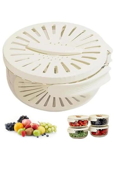 Piev Vegetable and Fruit Washing Storage Container with Handles and Strainer