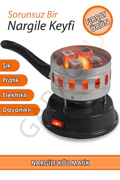 garaccu Elektrikli Nargile Köz Matik Köz Makinesi Siyah