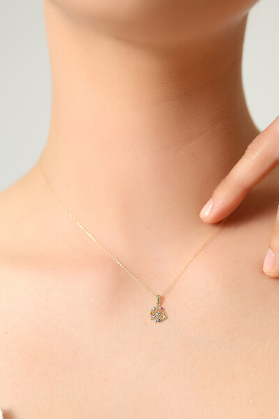 Kolyecik 14 Ayar Altın Çiçek Kolye